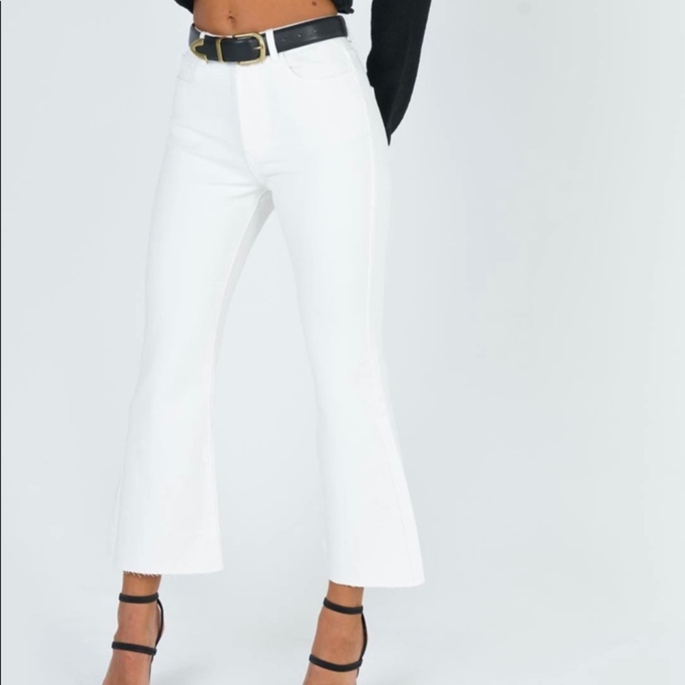 Princess Polly Faye Cropped Jeans White Denim